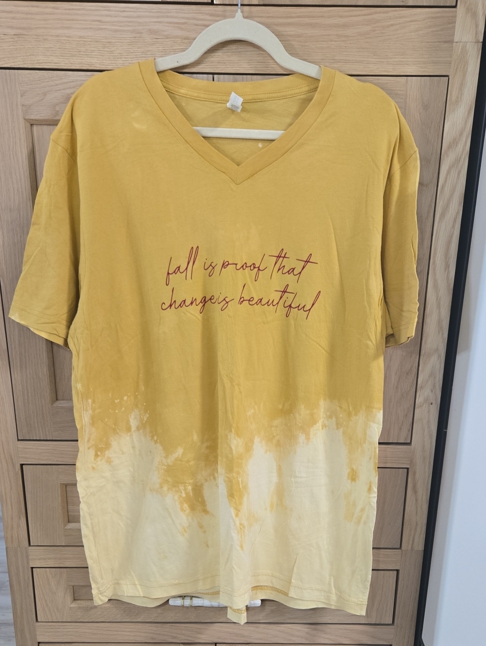 Bella Canvas Mustard Yellow & Cream V-Neck Graphic Tee
